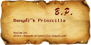 Benyák Priszcilla névjegykártya